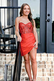 Fashion Sweetheart Bodycon Design Short Strapless Homecoming Dress HZ1024