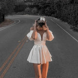 Sexy White Off-the-shoulder A-Line Short Party Dress Cocktail Dress Homecoming Dress HZ1024