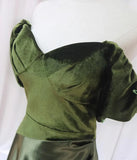 Green Velvet and Satin Off Shoulder Long Party Dress, Green Evening Dress Prom Dress HZ1024