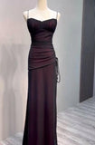 Black and Red Straps Long Evening Dreess, Black and Red Formal Dress Prom Dress HZ1024