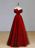 Red and Black Sweetheart Long Party Dress, Red and Black Long Evening Dress Prom Dress HZ1024