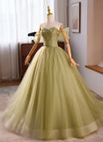 Lovely Green Sweetheart Ball Gown Evening Dress, Green Prom Dress Sweet 16 Dress HZ1024