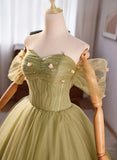 Lovely Green Sweetheart Ball Gown Evening Dress, Green Prom Dress Sweet 16 Dress HZ1024