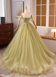 Lovely Green Sweetheart Ball Gown Evening Dress, Green Prom Dress Sweet 16 Dress HZ1024