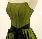 Green Satin Simple Long Formal Dress, A-line Green Long Evening Dress Prom Dress HZ1024