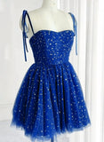 Cute Royal Blue Tulle Short Party Dress, Royal Blue Homecoming Dress Prom Dress HZ1024