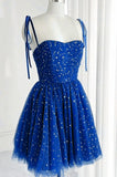 Cute Royal Blue Tulle Short Party Dress, Royal Blue Homecoming Dress Prom Dress HZ1024