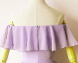 Cute Chiffon Short Light Purple Knee Length Formal Dress, Light Purple Prom Dress HZ1024