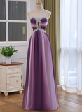 Chiffon Purple Gradient Beaded Sweetheart Prom Dress, A-line Chiffon Party Dress HZ1024