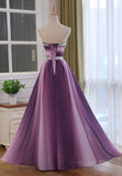 Chiffon Purple Gradient Beaded Sweetheart Prom Dress, A-line Chiffon Party Dress HZ1024