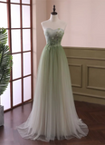 Beautiful Light Green Tulle A-line Formal Dress, Green Party Dress Prom Dress HZ1024