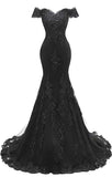 Off The Shoulder Prom Dresses Long Mermaid Sweetheart Beaded Lace Formal Evening Ball Gowns for Women HZ1024