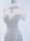 Vintage Mermaid Sequin Long Wedding Dresses HZ1024