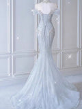 Vintage Mermaid Sequin Long Wedding Dresses HZ1024