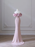 Pink Strapless Sleeveless Mermaid Sequin Beaded Floor Length Dress HZ1024