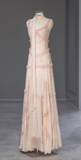 Pale Pink Spaghetti Straps Sleeveless Chiffon Irregular Hem Long Dresses HZ1024