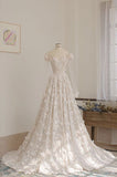 White Heart Shaped Neck Strapless Long Sleeve Floor Length Wedding Dresses HZ1024
