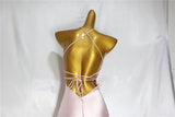 Pink A-Line Spaghetti Strap Simple Satin Long Prom Dresses HZ1024