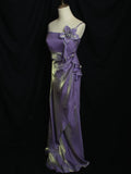 Purple Vintage Floral Embellished Sheath Gown Evening Dress HZ1024