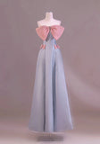 16th Girl Blue Strapless Bow Satin Princess Dresses HZ1024