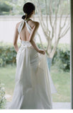 Vintage Ivory Halter Dress Design Simple A-Line Satin Long Evening Gown Prom Dress HZ1024