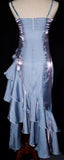 Sky Blue Halter Vintage Asymmetric Hem Long Prom Dresses HZ1024