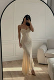 Vintage Mermaid Spaghetti Strap Ivory Lace Floor Length Ball Gown HZ1024