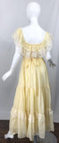 Light Yellow Cotton Tulle Vintage Lace Birthday Party Dress HZ1024