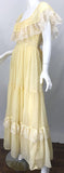 Light Yellow Cotton Tulle Vintage Lace Birthday Party Dress HZ1024