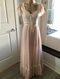 Sweet Pink A-line Short Sleeve Lace Long Birthday Party Dress HZ1024