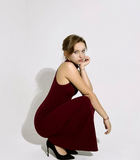 Burgundy Mermaid High Neck Off Shoulder Simple Prom Dress Evening Gown HZ1024