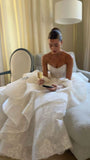 Gorgeous Strapless A-Line Lace Floor-Length Wedding Dress HZ1024