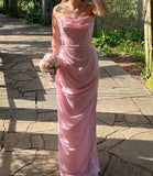 Sweet Pink Strapless Sleeveless Ruffled Formal Prom Gown Evening Dress HZ1024