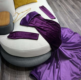 Charming Purple Mermaid Off Shoulder Velvet Satin Floor Length Ball Gown Evening Dress HZ1024
