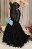 Elegant Formal Black Off-the-shoulder Sweetheart Neck Mermaid Long Ball Gown HZ1024