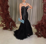 Elegant Formal Black Off-the-shoulder Sweetheart Neck Mermaid Long Ball Gown HZ1024