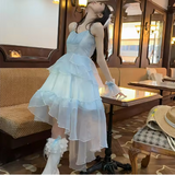 Sweet Pink Birthday Party Dress Strapless Layered High Low Homecoming Dress HZ1024