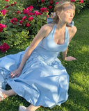 Chic Blue Off-the-shoulder Sleeveless Backless Lace-up Tutu Ball Gown HZ1024