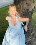 Chic Blue Off-the-shoulder Sleeveless Backless Lace-up Tutu Ball Gown HZ1024