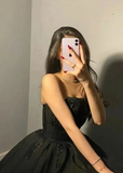 Charming Black Strapless Sleeveless Ball Gown Evening Dress HZ1024