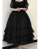 Green A-Line Short Sleeve Tulle Ankle-Length Ball Gown Evening Gown HZ1024