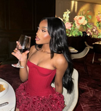 Sexy Burgundy Sweetheart Neck Off-the-shoulder Sleeveless Short Homecoming Dress HZ1024