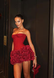 Sexy Burgundy Sweetheart Neck Off-the-shoulder Sleeveless Short Homecoming Dress HZ1024