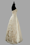 Vintage Ivory Off Shoulder A-Line Long Party Dress Vintage Wedding Dress HZ1024