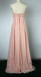 Pink A-line Strapless Chiffon Bridesmaids Ball Gown HZ1024