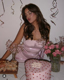 Chic Pink Off Shoulder Sleeveless Mini Birthday Party Dress Homecoming Dress HZ1024