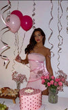 Chic Pink Off Shoulder Sleeveless Mini Birthday Party Dress Homecoming Dress HZ1024
