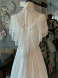 Vintage Chiffon Lace Turtleneck Wedding Dress HZ1024
