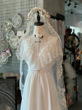 Vintage Chiffon Lace Turtleneck Wedding Dress HZ1024