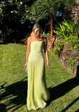 Simple Green Off Shoulder Sleeveless Mermaid Formal Prom Dress Evening Gown HZ1024